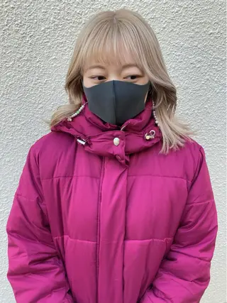 ミディアム カラー nono/パーマ /顔まわりカット🐈のヘアスタイル