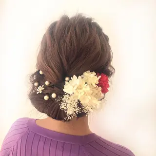 セミロング ベージュ/インナー カラー🤍Rieのヘアスタイル