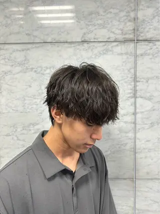 ショート カラー パーマ メンズ メンズ/パーマ/ 京都駅/井上光のヘアスタイル