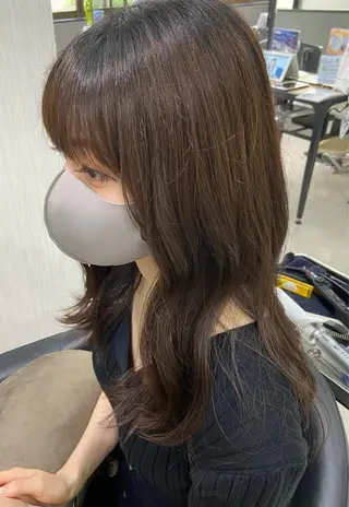 ロング カットパーマ✂️ 小坂田玲亜のヘアスタイル