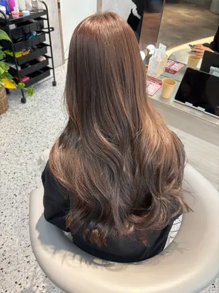 ミディアム rina／ベージュ ワンホン/韓国ヘアのヘアスタイル