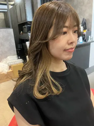 セミロング カラー 駅チカ【ali'i】 アリイ花崎友美☘のヘアスタイル