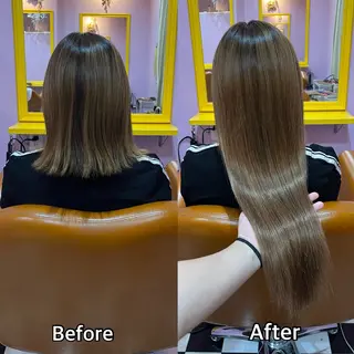 ロング シール＋ちび編み込み エクステ梅田🐨のヘアスタイル