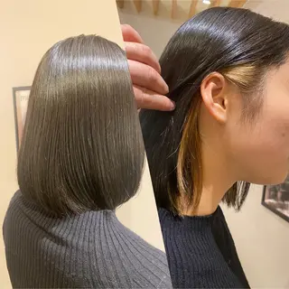 ミディアム カラー 髪質改善 大内翔太のヘアスタイル