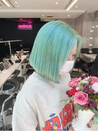 ミディアム カラー パーマ ヘアアレンジ メンズ キッズ ネイル マツエク・マツパ アイブロウ ハイトーン/ピンク 💗モモ໒꒱のヘアスタイル