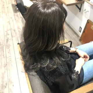 セミロング カラー ヘアアレンジ 顔周りcut・ご相談 ＝新宿しずく🇰🇷のヘアスタイル