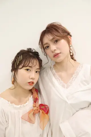 セミロング カラー ヘアアレンジ ボブ ブリーチ/miinaのヘアスタイル