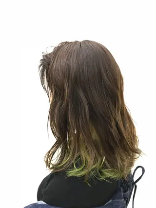 ミディアム カラー ブリーチカラー/ 岩破瑞希のヘアスタイル