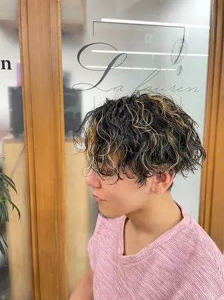 カラー パーマ メンズ 立川/過去1の毛流れ パーマ/しゅーとのヘアスタイル