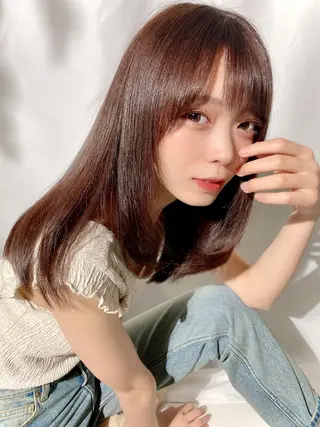 セミロング 🧡くびれヘア/前髪 顔周り🧡久原結衣のヘアスタイル