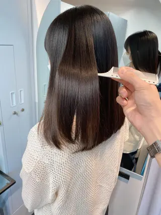 セミロング カラー ブリーチなしカラー/ 髪質改善/寺門束のヘアスタイル