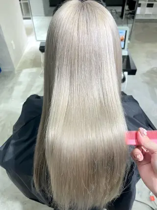 カラー 心斎橋/ブロンド/ ペールカラー/あみかのヘアスタイル