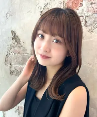 セミロング カラー 🧡くびれヘア/前髪 顔周り🧡久原結衣のヘアスタイル