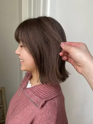 ミディアム カラー 暖色カラー/似合わせ カット/名古屋/辻のヘアスタイル
