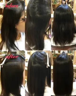 セミロング ロング ブリーチ縮毛矯正/ デサキ ショウヘイのヘアスタイル