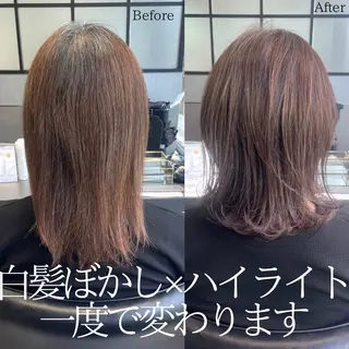 ミディアム カラー DX SHARE SALON所属・matka白髪ぼかし 大人ヘア/KEIKOのヘアスタイル