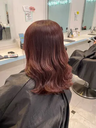 ミディアム カラー 🍒♡艶髪暖色カラー saaya♡🍒のヘアスタイル