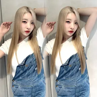 ロング カラー ハッシュカット レイヤー池袋のヘアスタイル