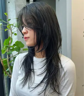 ロング カラー ハッシュカット カシマハヤトのヘアスタイル