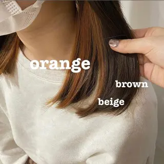 セミロング カラー サイトウ アカネのヘアスタイル