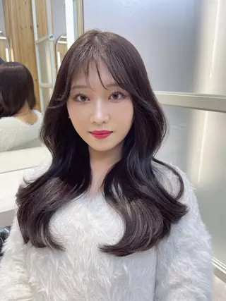 ミディアム 顔周り/透明感カラー /韓国ヘア/TAKUのヘアスタイル