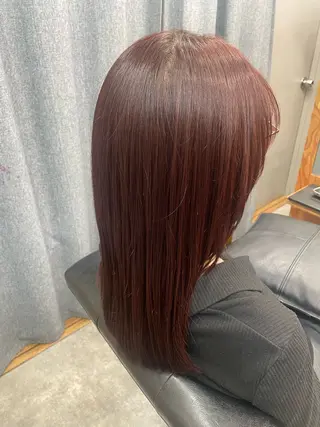 セミロング カラー 荒川 桃花のヘアスタイル