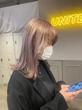 セミロング カラー パーマ ヘアアレンジ メンズ キッズ ネイル マツエク・マツパ アイブロウ 韓国/トレンド レイヤー【101】のヘアスタイル