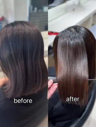 ミディアム 縮毛矯正/髪質改善/ 斉藤春のヘアスタイル