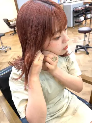 セミロング カラー esu西梅田所属・ena/ブリーチなし 透明感・レイヤー🎀のヘアスタイル