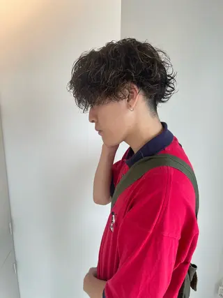 パーマ メンズ 店長　MANAMI ／ブリーチ／骨格ボブのヘアスタイル