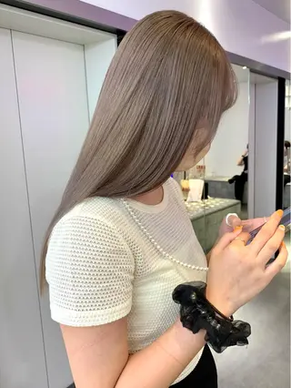 ロング カラー ヘアアレンジ ハイトーン/美髪矯正 🍃大江拓実のヘアスタイル