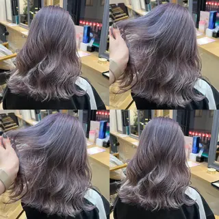 セミロング カラー 艶カラー/韓国顔周り 🎀mamiのヘアスタイル