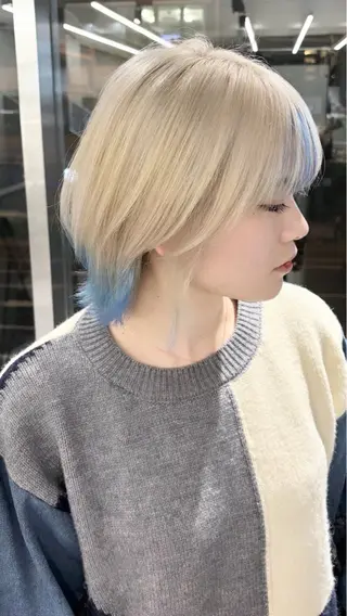 ミディアム カラー デザインカラー 小西勇次のヘアスタイル