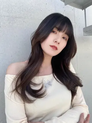 カラー 韓国/透明感/暗髪 🩶渋谷FRUITSのヘアスタイル