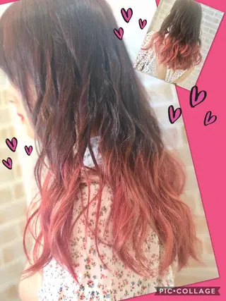 ロング カラー 永島 桜のヘアスタイル