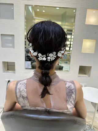 セミロング カラー ヘアアレンジ タイトボブ個性派カラ ーAKANEのヘアスタイル