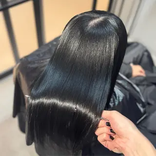 ロング パーマ ブリーチなしカラー I 髪質改善Ⅰたつやのヘアスタイル