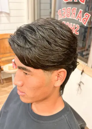 ショート パーマ メンズ DAD　BARBERSHOP所属・三宮メンズカット ヨシイッキのヘアスタイル