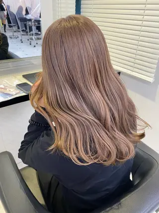 セミロング カラー ダブルカラー 韓国ヘアKYONのヘアスタイル