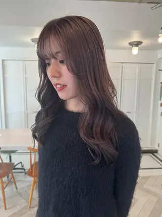 カラー ブリーチカラー🎀 韓国風/寺門美優のヘアスタイル