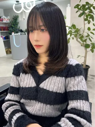 ミディアム レイヤー/髪質改善 SOA大槻 純也のヘアスタイル