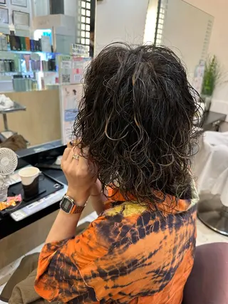 パーマ 内田温子大人女性 ハイライト、ボブのヘアスタイル