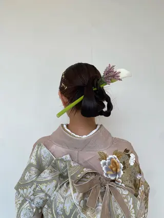 ロング ヘアアレンジ 暖色カラー /ヘアアレンジ/花鈴のヘアスタイル