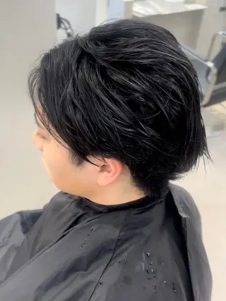 パーマ メンズ 曲がる縮毛矯正 LIBER 岩名のヘアスタイル