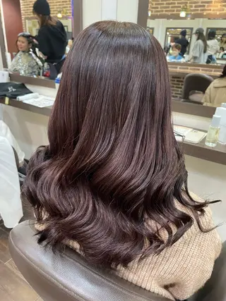 セミロング カラー ‪るか/‪透明感 カラー/アレンジのヘアスタイル