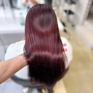 セミロング カラー ヘアアレンジ 顔まわりカット の達人のヘアスタイル