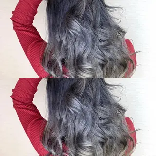 ロング カラー 韓国レイヤーカット/ ダブルカラーのヘアスタイル