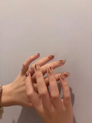 ショート 宮田 結晶のネイルデザイン