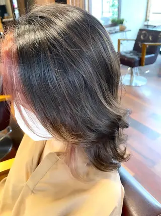 セミロング カラー ヘアアレンジ ANDIAMO SAKAE  楓のヘアスタイル