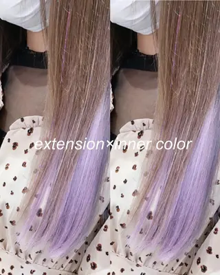 ミディアム 横浜🍒ルーツカラー エクステ／RIEのヘアスタイル